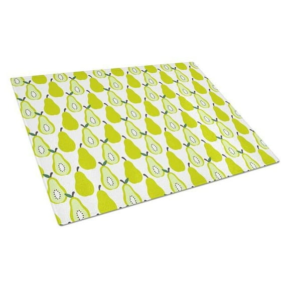 Pears on White Glass Cutting Board - Large