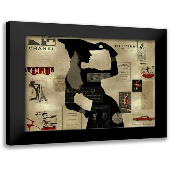 Pearson, Amanda 14x12 Black Modern Framed Museum Art Print Titled - High Fashion on Gold II