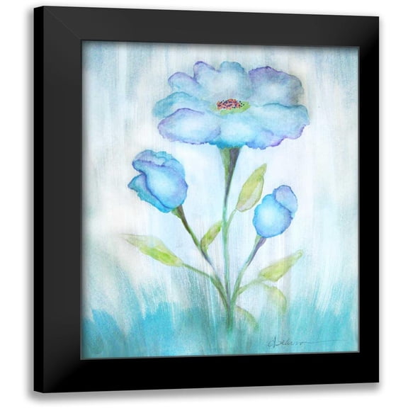 Pearson, Debbie 12x14 Black Modern Framed Museum Art Print Titled - Floral Blue 2