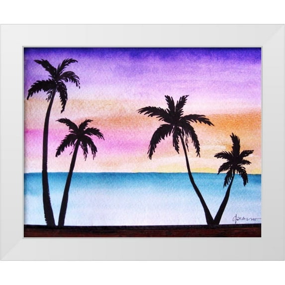 Pearson, Debbie 14x12 White Modern Wood Framed Museum Art Print Titled - Tropical Palms 2