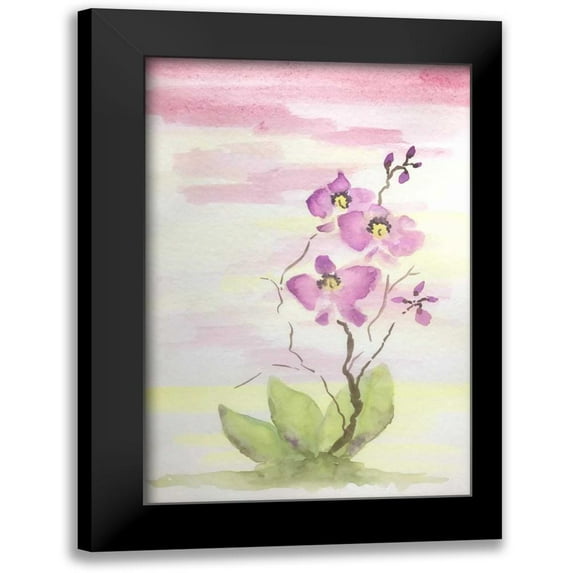 Pearson, Debbie 17x24 Black Modern Framed Museum Art Print Titled - Orchid Trio 3