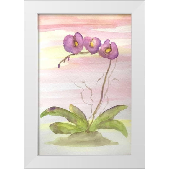 Pearson, Debbie 23x32 White Modern Wood Framed Museum Art Print Titled - Orchid Trio 2