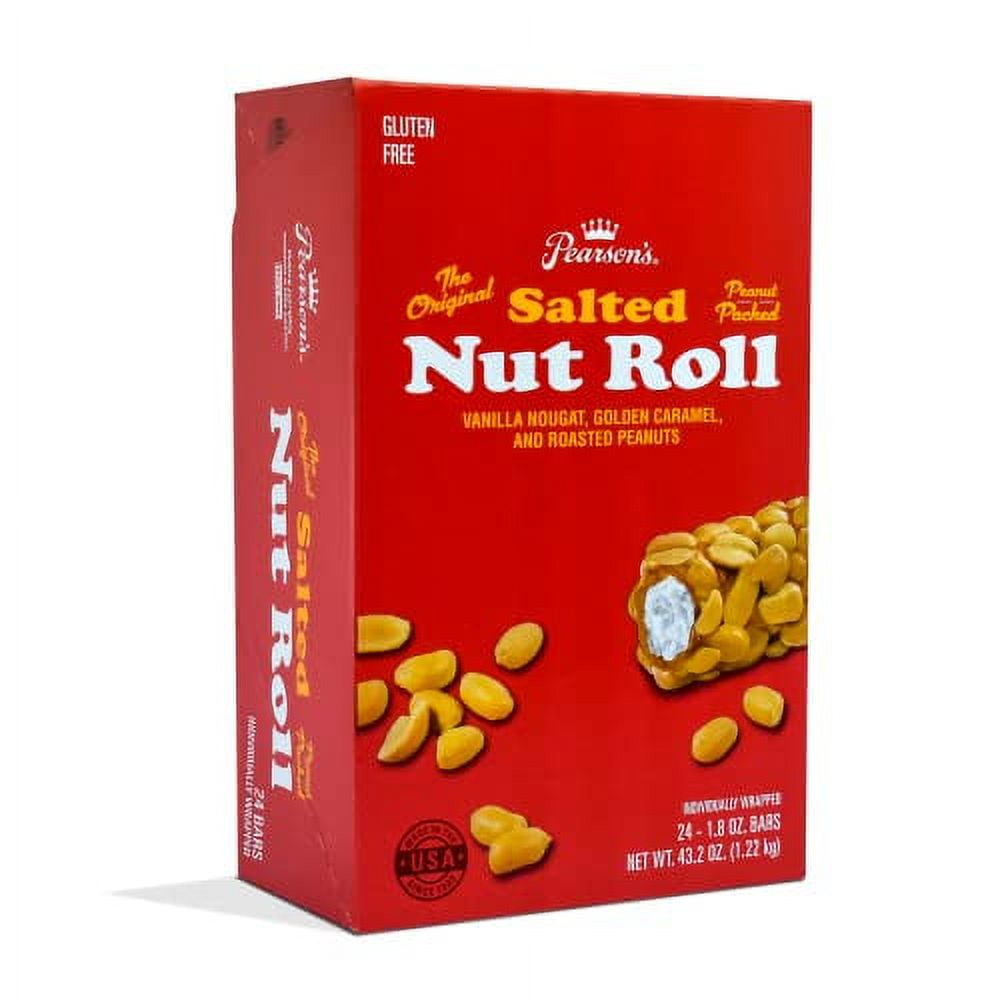 Pearson's Original Salted Nut Roll Loaded with Vanilla Nougat, Golden