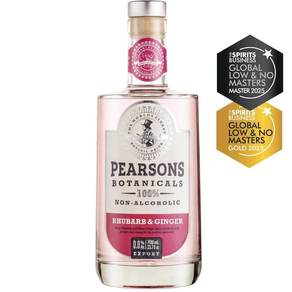 Pearsons Botanicals Rhubarb & Ginger Non Alcoholic Gin, Award Winning Spicy and Warming Blend, Non Alcoholic Spirits, Part of the Spirits of Virtue Range (700ml)