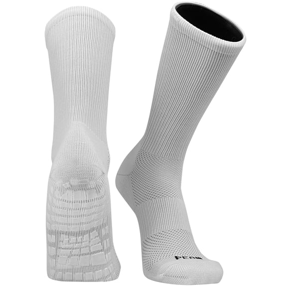 Pearsox Grip Socks Basketball, Football, Hockey Gripper Crew Socks USA (White) (Medium)