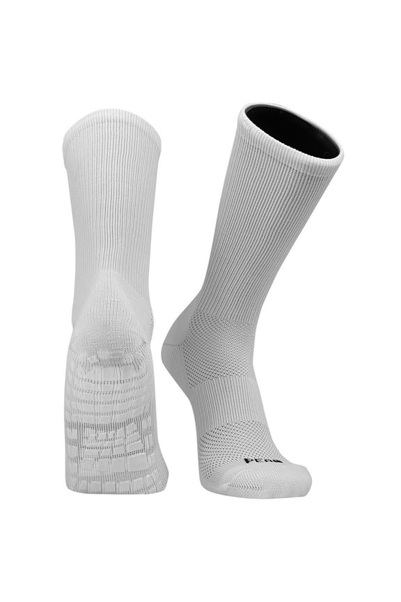 Pearsox Grip Socks Basketball, Football, Hockey Gripper Crew Socks USA (White) (Small)