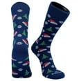 thumbnail image 1 of Pearsox Holiday Christmas Santa Trees Crew Socks Navy (Youth), 1 of 1