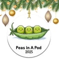 thumbnail image 1 of Peas in A Pod Ornament Green Beans Circle Ornament Personalized Christmas Ornaments Christmas Ornament for Family Sister Friend, 1 of 5