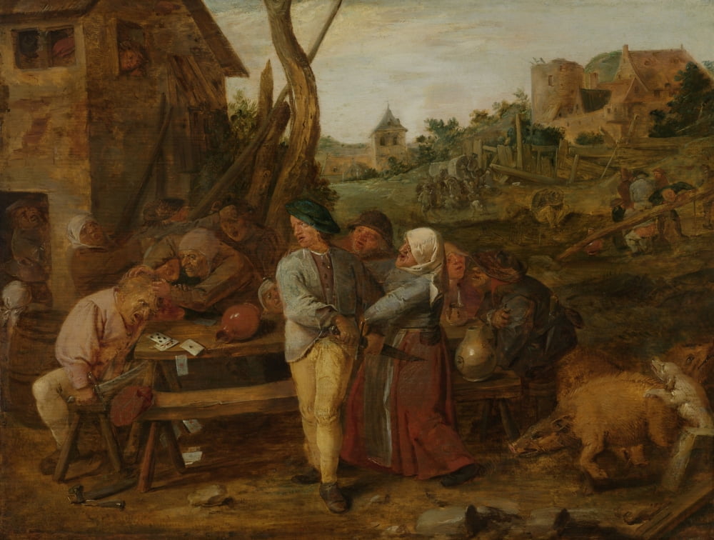 Peasant Brawl Canvas Art - (24 x 18)