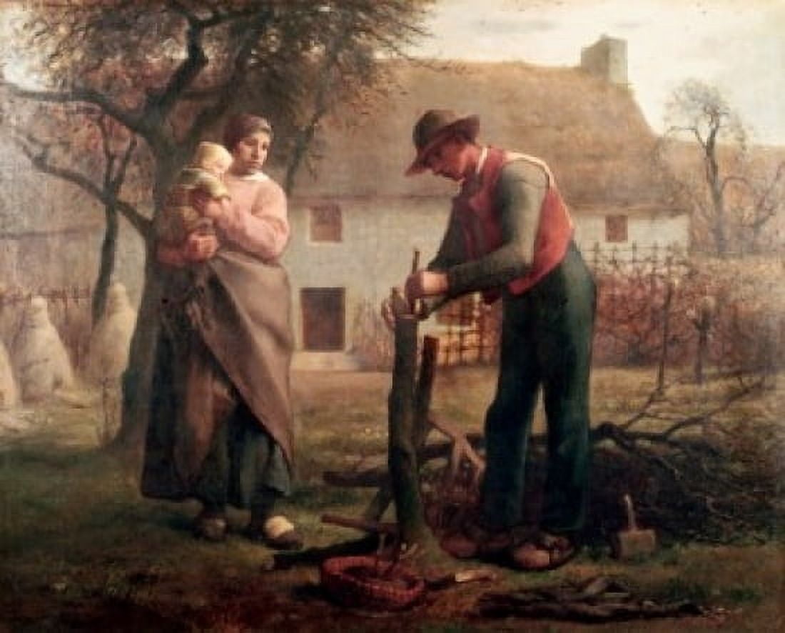 Peasant Grafting a Tree Jean-Francois Millet (1814-1875 French) Canvas Art - Jean-Francois Millet (24 x 36)
