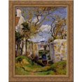 thumbnail image 1 of Peasant Pushing a Wheelbarrow, Maison Rondest, Pontoise 20x24 Gold Ornate Wood Framed Canvas Art by Pissarro, Camille, 1 of 2