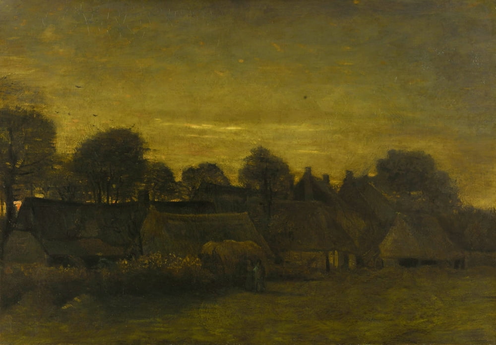 Peasant Village At Dusk Canvas Art - (24 x 18)