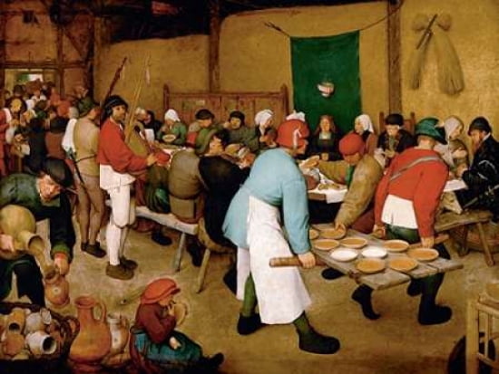 Peasant Wedding Canvas Art - Pieter Bruegel the Elder (22 x 28)