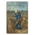 thumbnail image 1 of Peasant Woman Binding Sheaves (After Millet) - Saint-Rémy-de-Provence, France - From an Original Color Painting by Vincent Van Gogh c.1889 - 8 x 12 inch Vintage Wood Art Sign, 1 of 4
