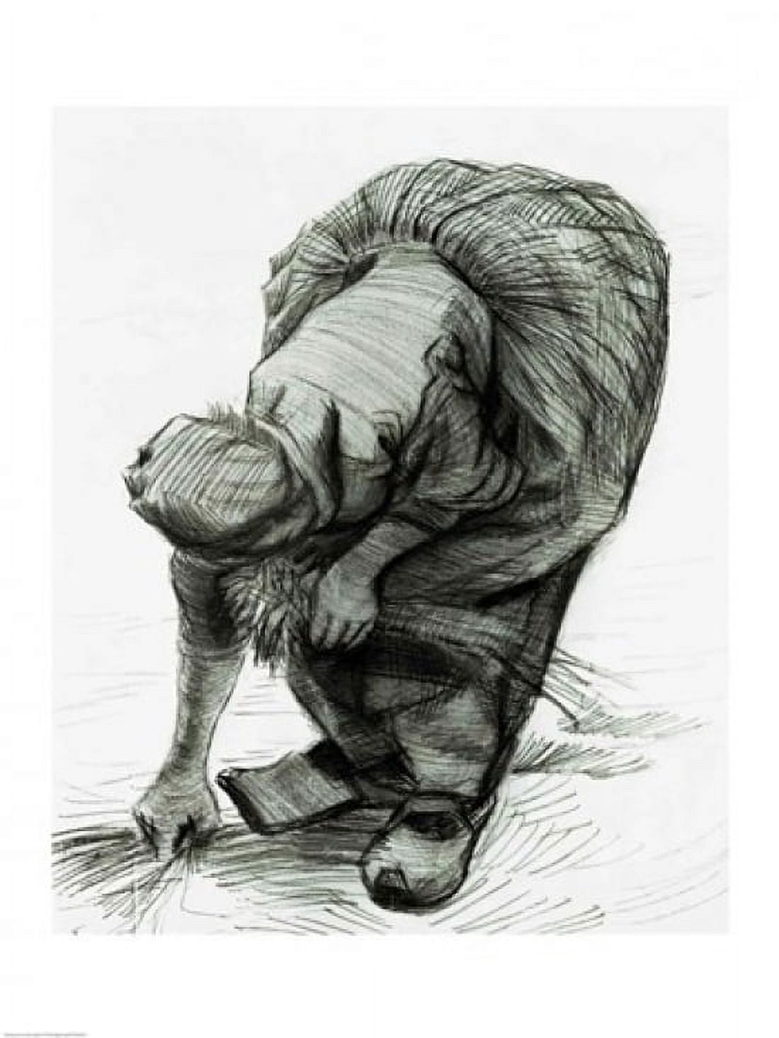 Peasant Woman Gleaning 1885 Canvas Art - Vincent Van Gogh (18 x 24)