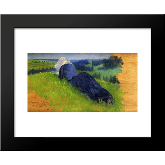 Peasant Woman Stretched out on the Grass 20x24 Framed Art Print by Henri-Edmond Cross