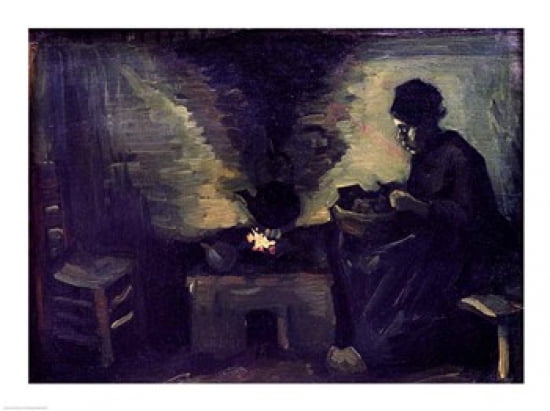 Peasant Woman by the Hearth c1885 Canvas Art - Vincent Van Gogh (24 x 18)