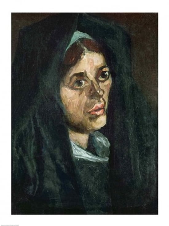 Peasant with moss green shawl c1885 Canvas Art - Vincent Van Gogh (24 x 36)