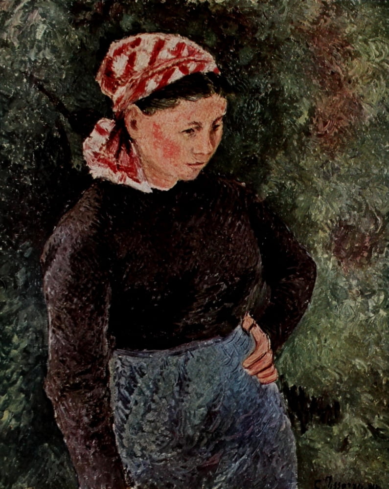 Peasant woman Canvas Art - Camille Pissarro (24 x 36)