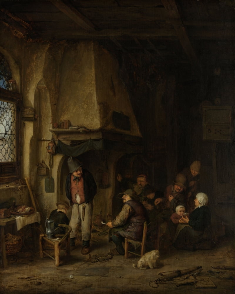 Peasants In An Interior Canvas Art - (18 x 24)