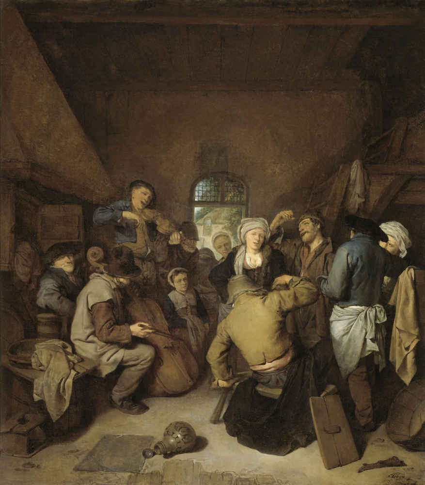 Peasants Making Music And Dancing Canvas Art - (24 x 36)