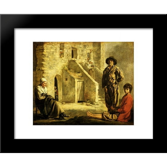 Peasants at their Cottage Door 20x24 Framed Art Print by Le Nain brothers