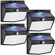 4 Pack Solar Lights Outdoor, Motion Sensor Solar Security Lights Waterproof with 3 Lighting Modes Solar Powered Wall Lights Outside for Garden Fence Yard Deck, 