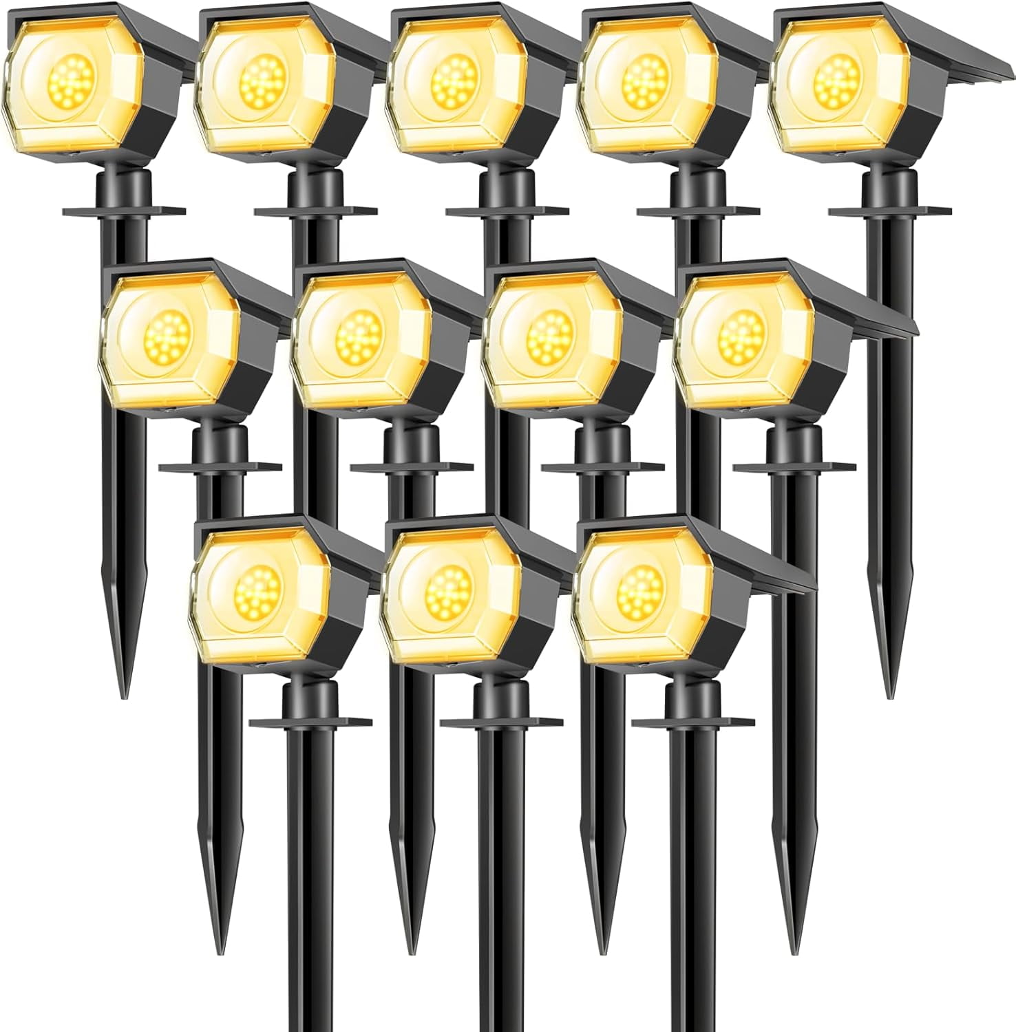 Peasur Solar Lights Outdoor, Solar Spotlights Outdoor Waterproof 3 Modes, 2-in-1 Auto On/Off Solar Spot Landscape Lighting Outside for Tree Plants Yard Garden Pathway