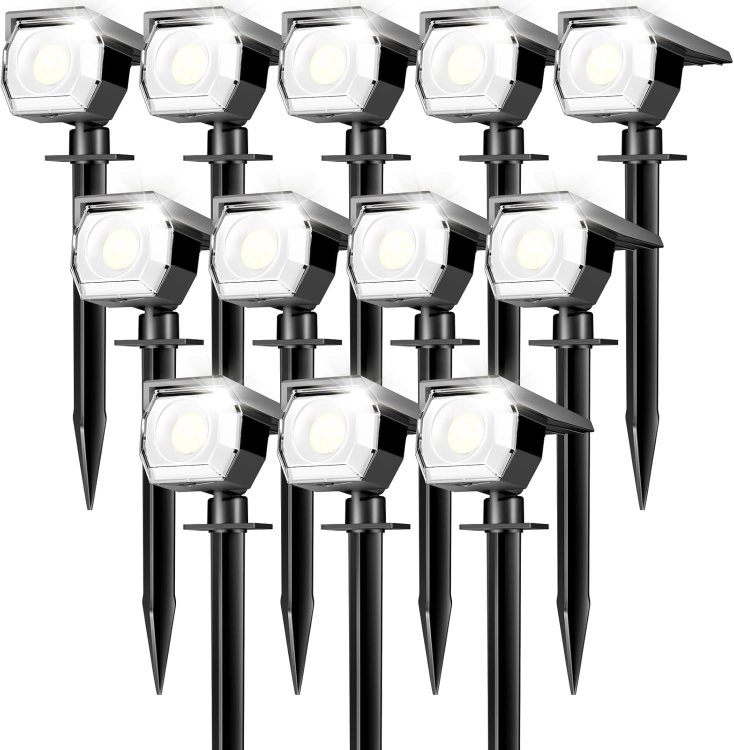 Peasur Solar Lights Outdoor, Solar Spotlights Outdoor Waterproof 3 Modes, 2-in-1 Auto On/Off Solar Spot Landscape Lighting Outside for Tree Plants Yard Garden Pathway