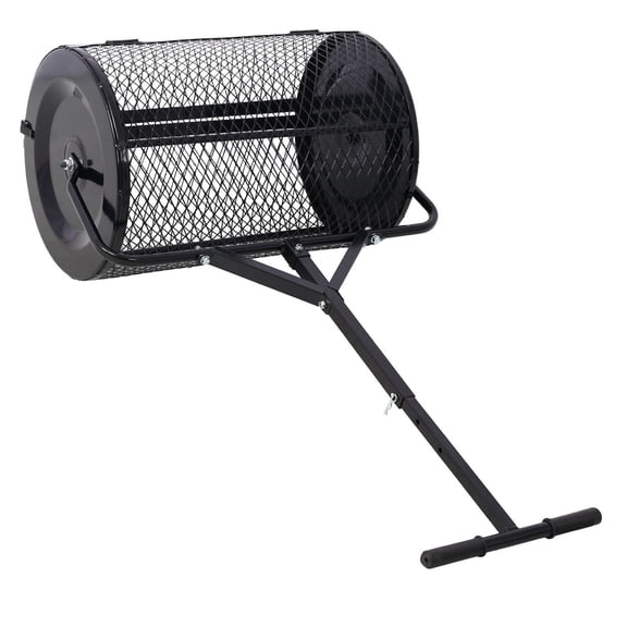 Peat Moss Spreader 24 inch - Compost Spreader Metal Mesh - Lawn Seed & Fertilizer Distributor