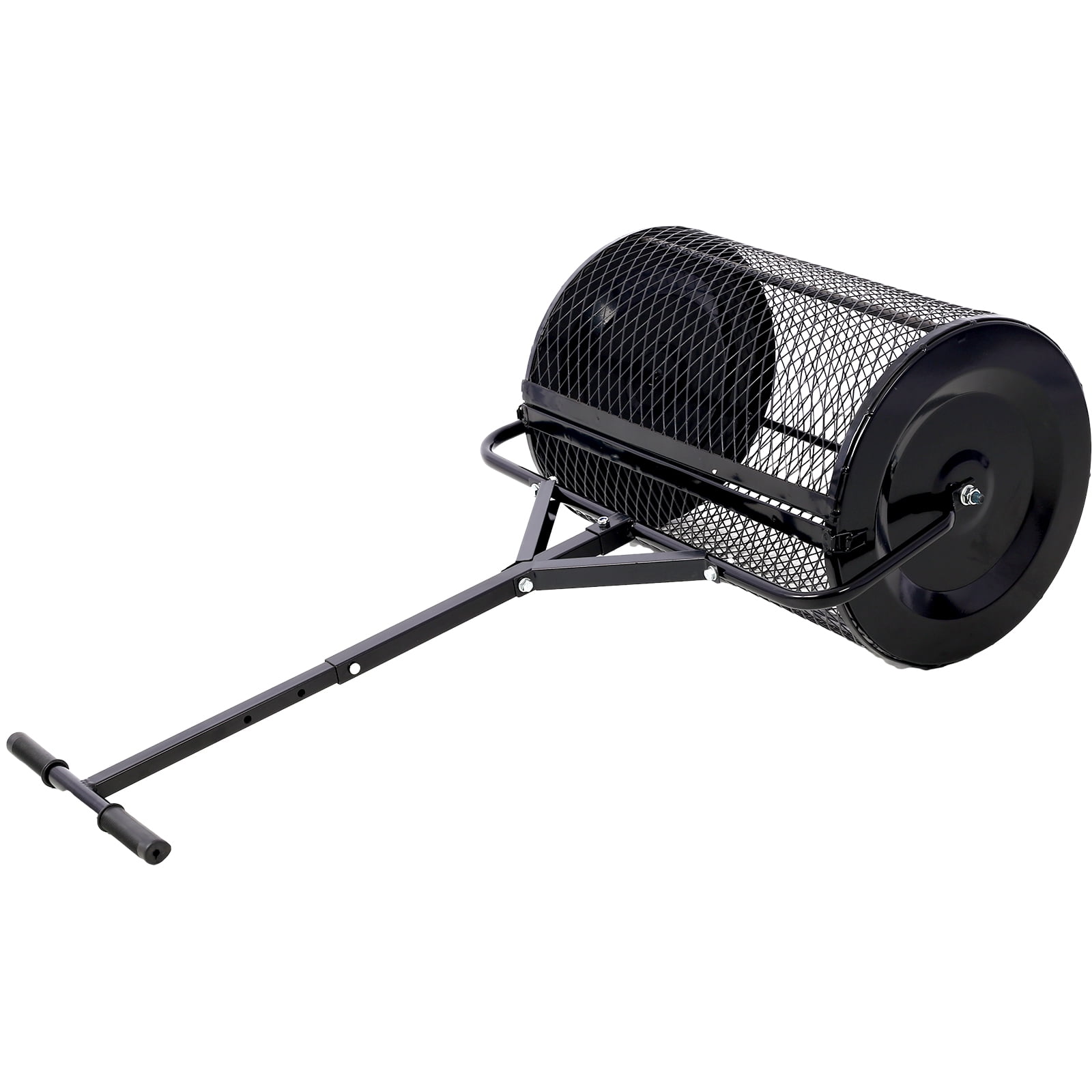 Peat Moss Spreader 24inch, Compost Spreader Metal Mesh, T shaped Handle for Planting Seeding, Lawn and Garden Care Manure Spreaders Roller
