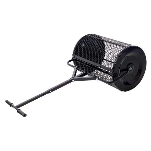 Peat Moss Spreader 24inch,Compost Spreader Metal Mesh,T shaped Handle for planting seeding,Lawn and Garden Care Manure Spreaders ,heavy duty