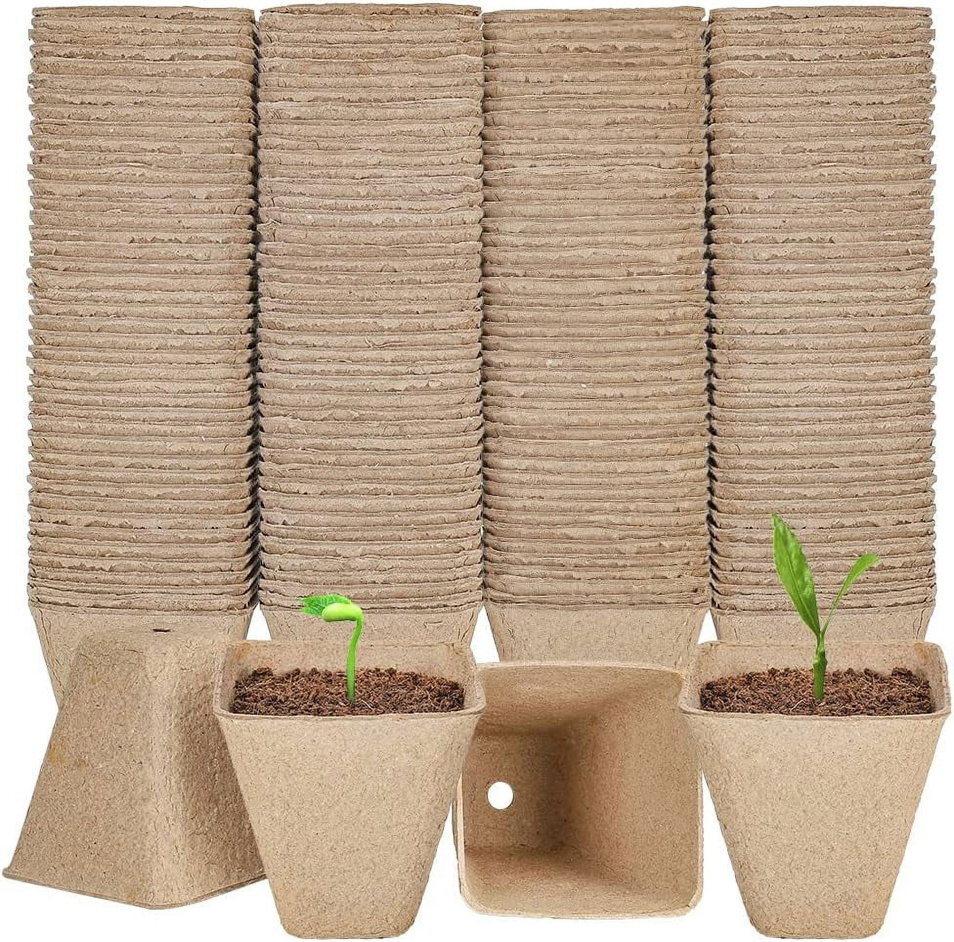 Peat Pots Bulk Seed Starting Pots with Drainage Holes Square Plant