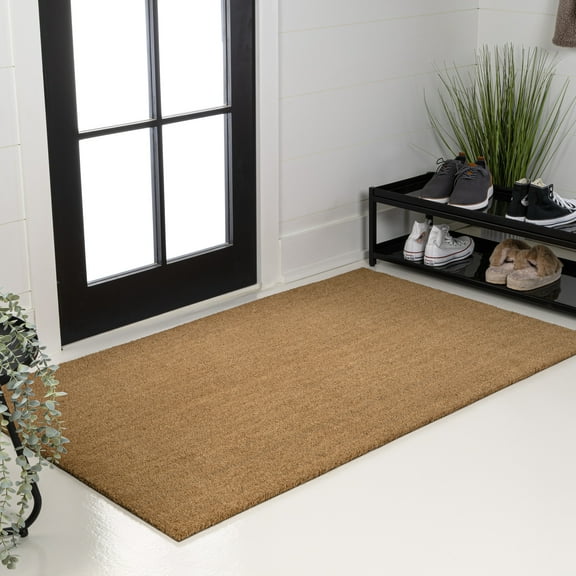 JONATHAN Y CocoHarbor Greet 2 x 4 Mat, Peater Classic Casual Commerical Natural Coir - Light Brown, CHG100A-24