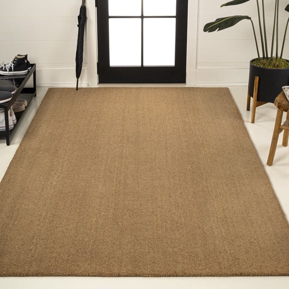 JONATHAN Y CocoHarbor Greet 5 x 8 Mat, Peater Classic Casual Commerical Natural Coir - Light Brown, CHG100A-5