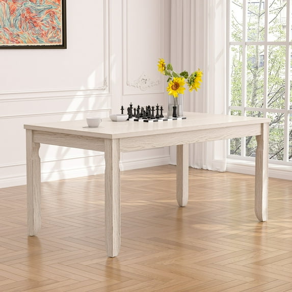 Peatuk Dining Table For 4-6 People, Rectangular Modern Wood Dining Table For Kitchen - 63 Inch Length