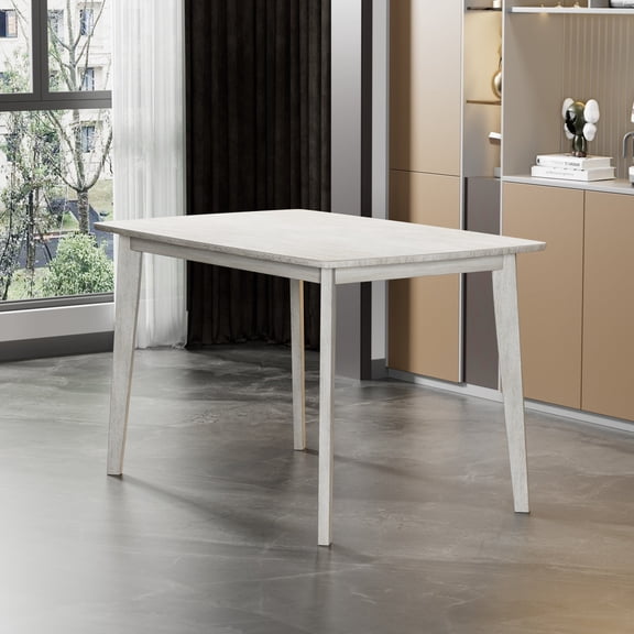 Peatuk Modern Minimalist 47.2 inch Length Rectangular Dining Table, Solid Wood Base Dining Table With 4 Legs