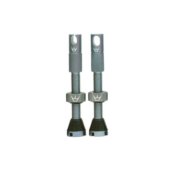 Peaty's Alloy Presta Tubeless Valve Stem, 42mm, Slate, Pair