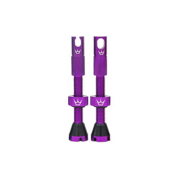 Peaty's Violet 42mm Presta Tubeless Valve Stems with Spoke and Core Tool