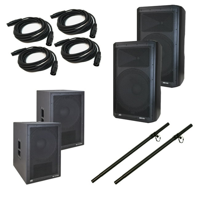 Peavey (2) DM 115 & (2) DM 115 SUB Dark Matter Active Speaker Subwoofer Package