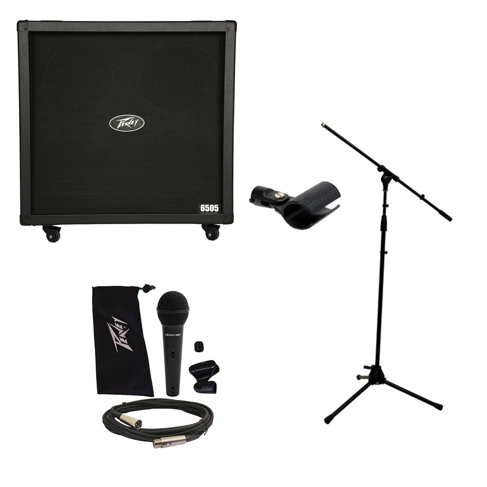Peavey 6505 412 Straight Cabinet Electric Guitar (4) 12" Speaker Cab Mic & Stand