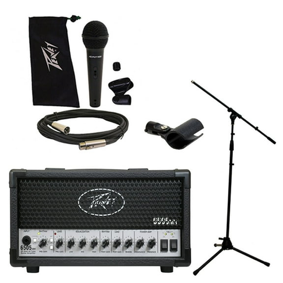 Peavey 6505 MH Mini Head Electric Guitar 20W Tube Amp Amplifier w/ Mic & Stand