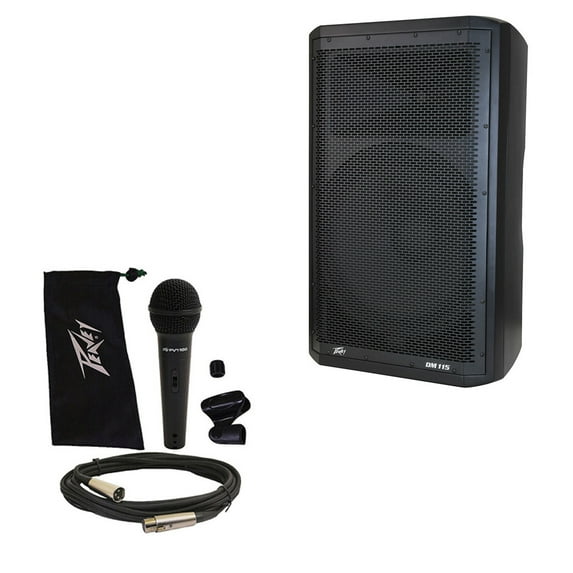 Peavey DM 115 Dark Matter Pro Audio DJ 700W Powered 15" Speaker & PVi 100 Mic