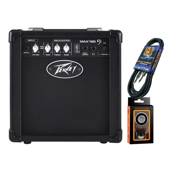 Peavey MAX126 10-Watt Bass Amp Combo 6.5" + Free MR DJ Instrument Cable + Phone Holder