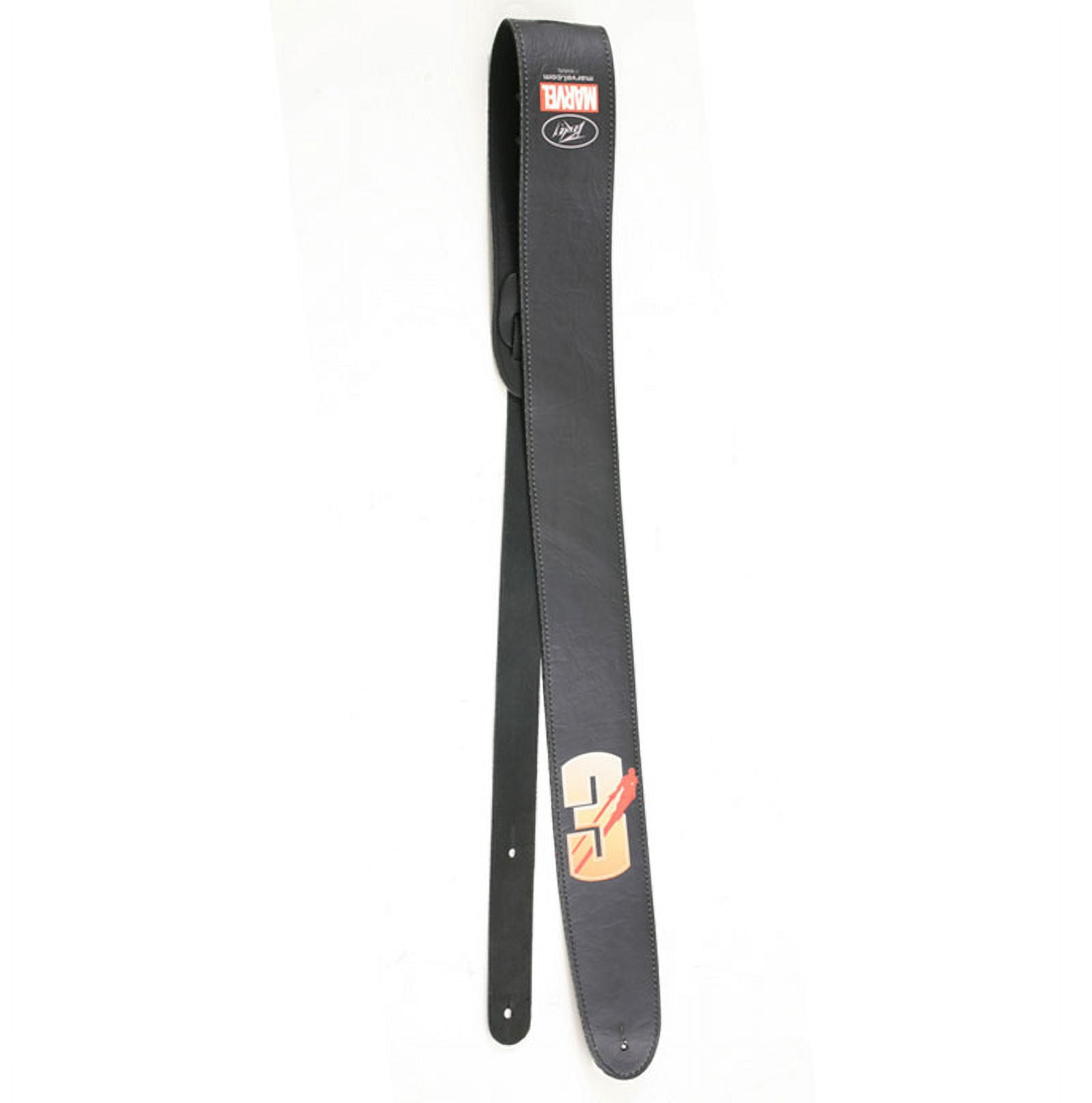 Peavey Marvel Iron Man 3 Logo 2.5" Wide Electric Acoustic Leather Guitar Strap