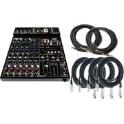 Peavey PV 10 AT 10 Channel Compact Mixing Mixer Console with Bluetooth Auto-Tune pitch correction + 2 1/4 & 4 XLR Cables
