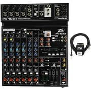 Peavey PV 10 AT 10 Channel Compact Mixing Mixer Console with Bluetooth Auto-Tune pitch correction + PV 20 XLR Cable