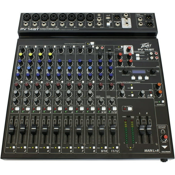 NEW! Peavey PV 14 BT Stereo 8-Channel Mixer Bluetooth Wireless Connectivity