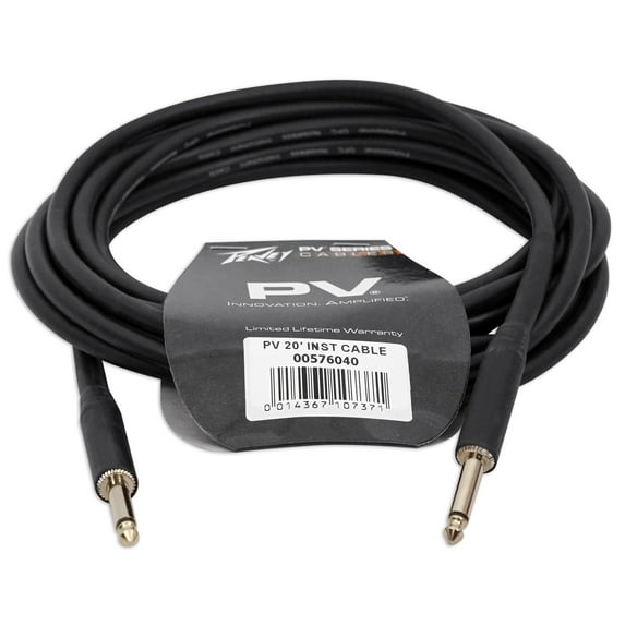 Peavey Pv 20' Ft. Instrument Guitar 1/4" to 1/4' Cable