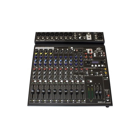 Peavey PV14 AT 14-Channel Auto-Tune Analog Mixer with Built-In Effects and USB Connectivity for Live Sound and Recording